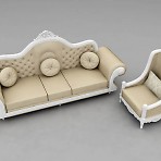 3D модель Диван и кресло классика