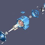3D модель двигатель синхронный