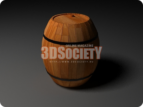 3D модель  бочка деревянная 