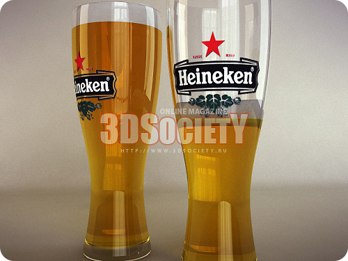 3D модель  бокал пива 