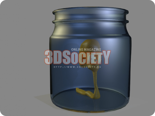3D модель  Червяк F.B. в стеклянной банке 