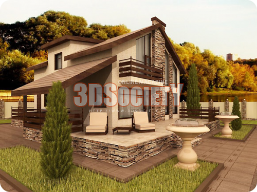 3D модель  cottage 