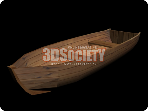 3D модель  деревянная-лодка 