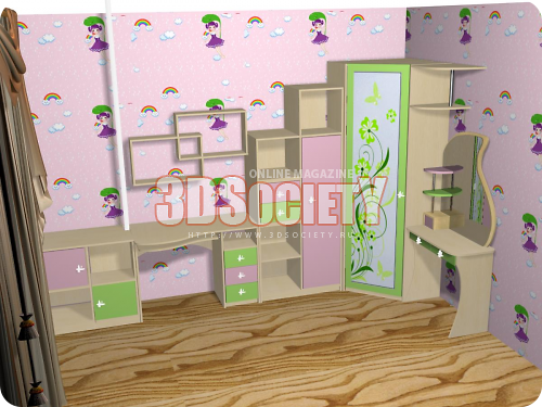 3D модель детская комната
