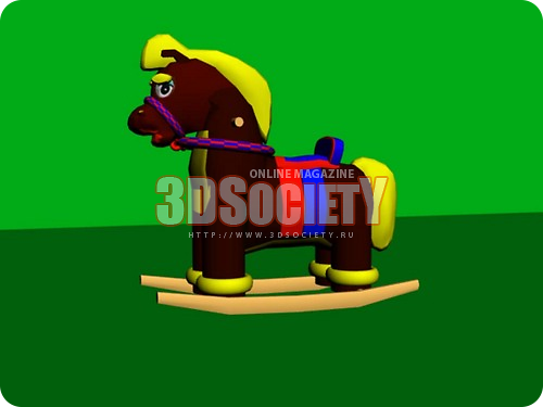 3D модель детская лошадка-качалка
