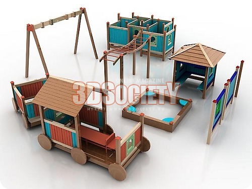 3D модель  детская площадка 