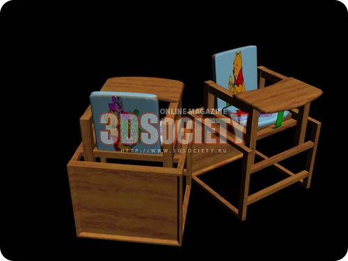 3D модель детский стульчик для кормления