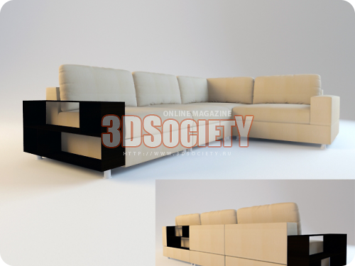3D модель  диванчик 