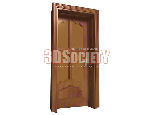 3D модель  двери с коробкой 