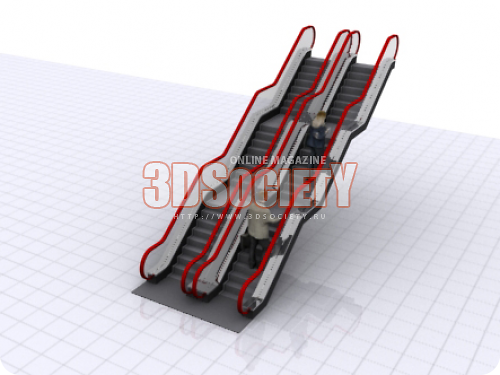3D модель  эскалатор 