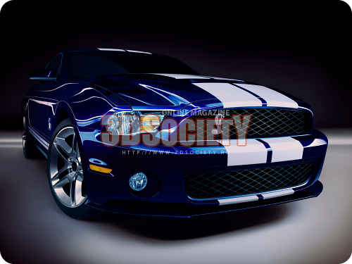 3D модель  ford mustang GT 500 