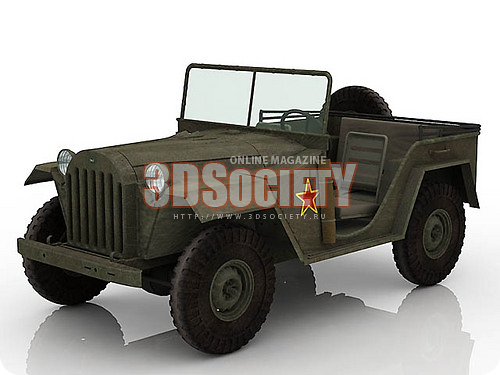 3D модель ГАЗ-67Б военный автомобиль
