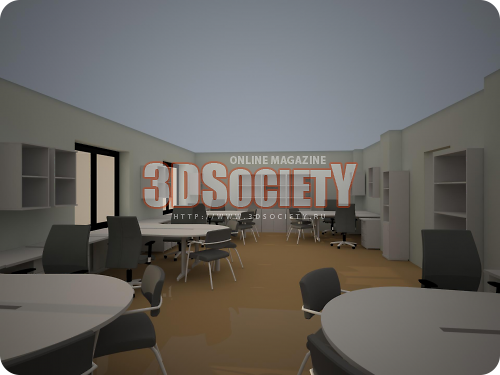 3D модель  кабинет сотрудников 