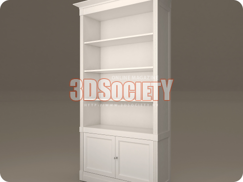 3D модель  книжный шкаф 