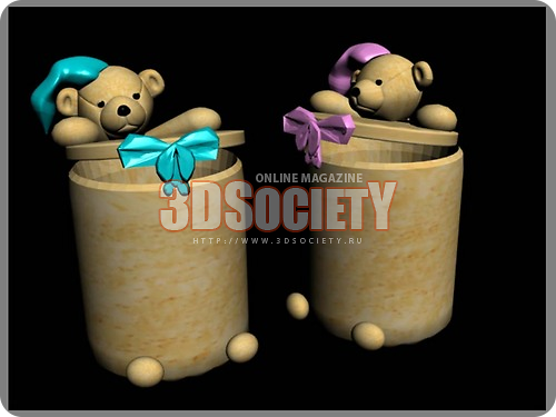 3D модель корзина для игрушек в детскую