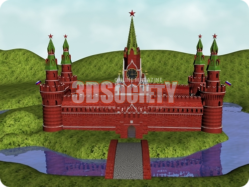 3D модель Кремль в поле