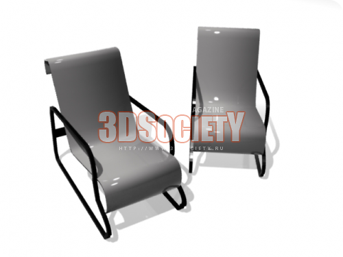 3D модель  кресло паймио 
