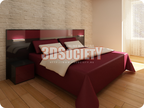 3D модель  кровать 