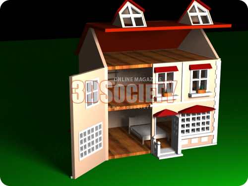 3D модель  кукольный домик 