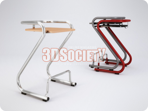 3D модель  Lammhults S70-3 Stool 