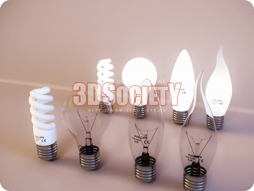 3D модель  лампочки 