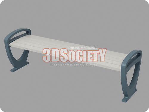 3D модель  лавка 