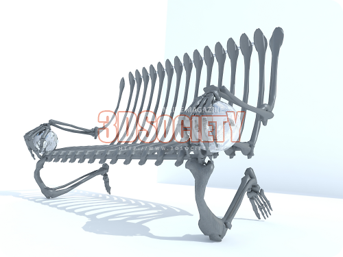 3D модель  Лавка из костей. 