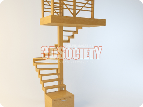 3D модель  лестница 