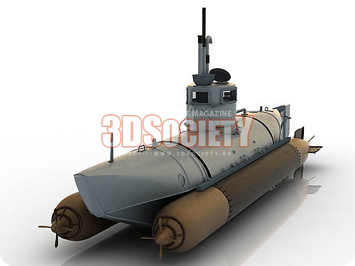 3D модель Лодка подводная Biber