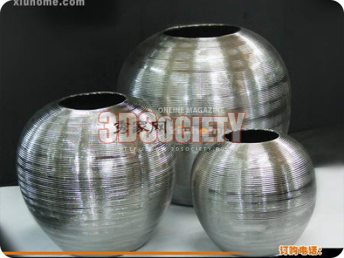 3D модель  металлические вазы 