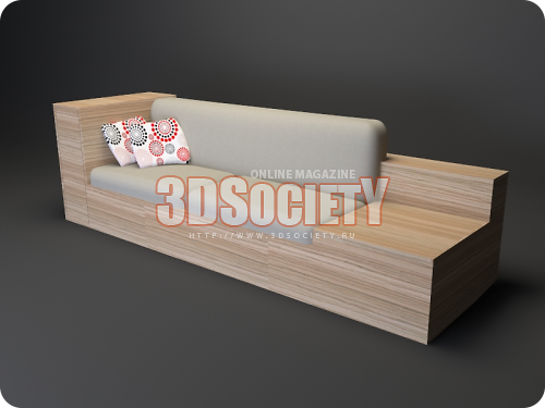 3D модель  мобильный диван 