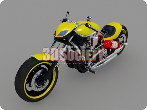 3D модель  Мотоцикл Harley Davidson Custom 