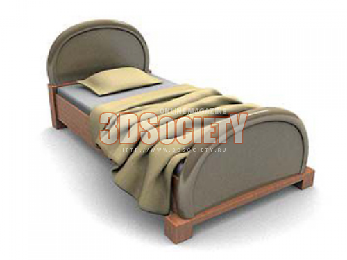 3D модель  одноместная кровать 