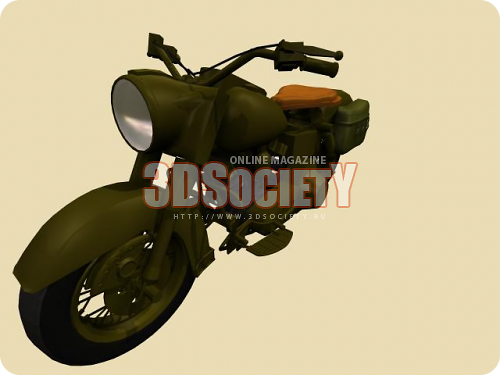 3D модель  old motorcycle in world war 2 
