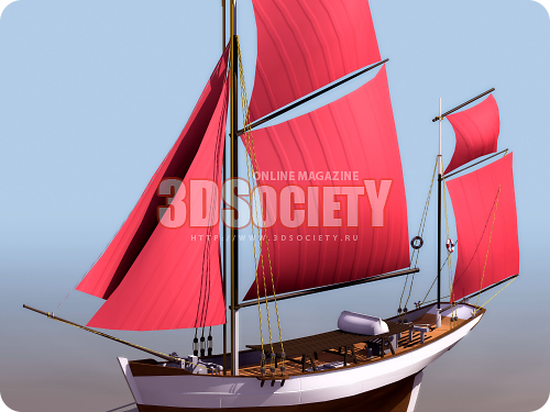 3D модель  парусный корабль 
