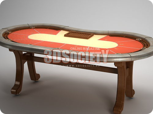 3D модель  Покерный стол 
