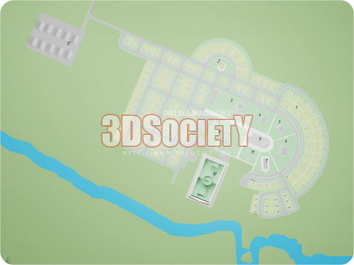 3D модель  поселок 