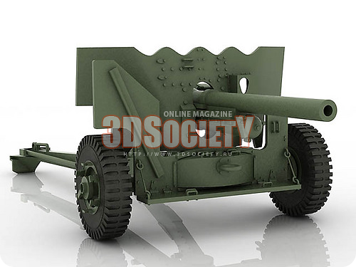 3D модель Пушка противотанковая М1