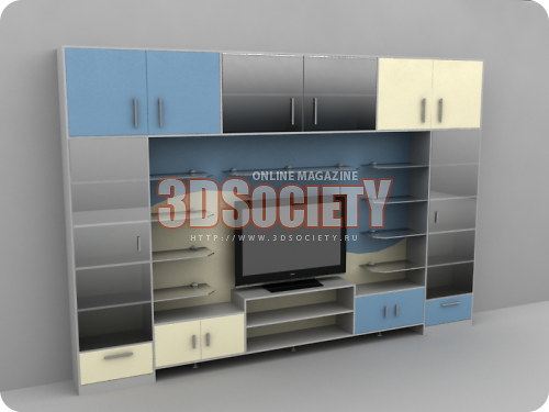 3D модель  Шкаф - Стенка 