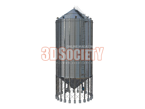3D модель Силос металлический для хранения зерна