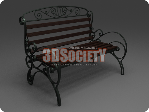 3D модель  скамейка кованная 