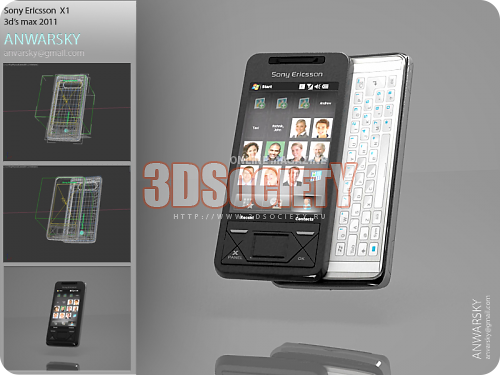 3D модель  Sony Ericsson X1 