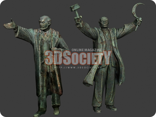 3D модель  статуя Ленин 