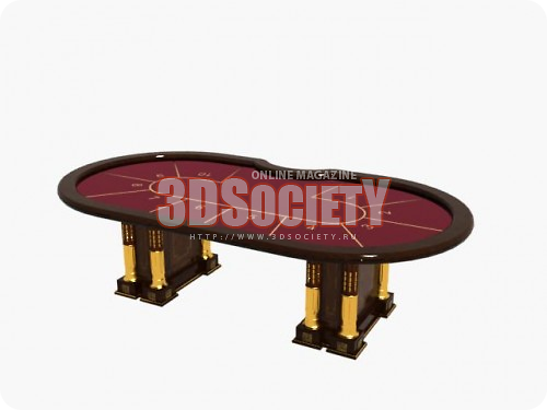 3D модель стол покерный