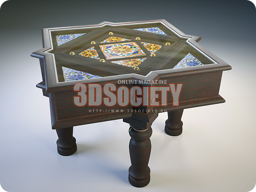 3D модель  стол в восточном стиле 