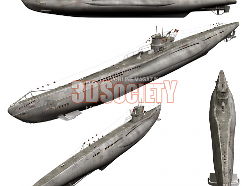 3D модель  подводная лодка U-99 