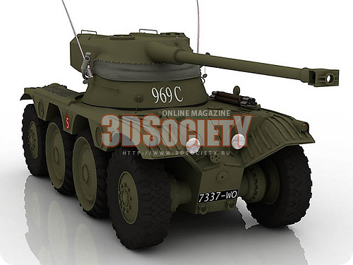 3D модель EBR-75 Франция 1950г.