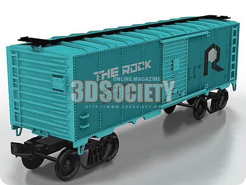 3D модель Вагон грузовой 2