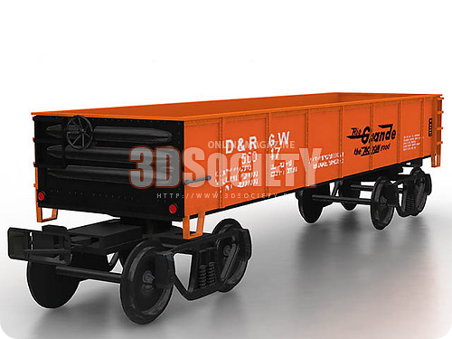 3D модель Вагон грузовой