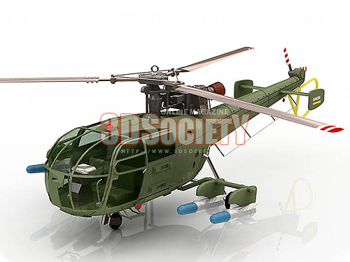 3D модель Вертолет Alouette III